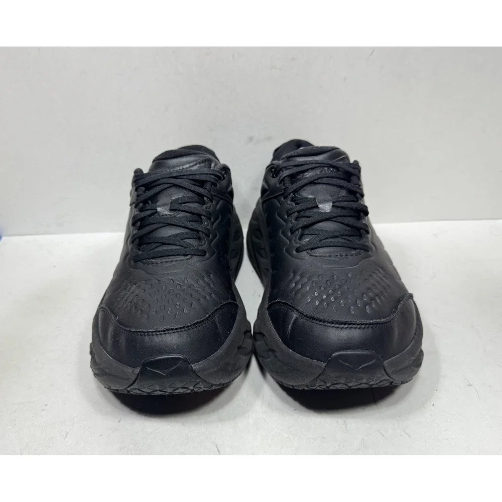 Hoka One One Bondi SR Wide Men's Size 10.5 2E Black Leather Work Shoes Non Slip